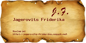 Jagerovits Friderika névjegykártya